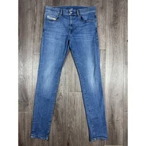 Diesel D-Strukt Jeans Men 32x34 Blue Slm Fit Tapered Zip Fly Stretch